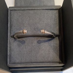 DY 4mm Cable Bracelet w/ Silver/18k Rose Gold